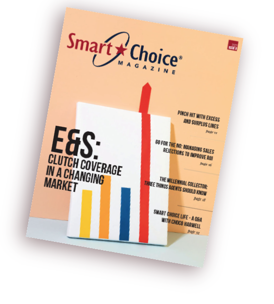Cover of Smart Choice Magazine 2022 Issue 2 titled "E&S: Clutch coverage in a changing market."