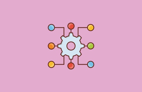 A graphic showing a gear connected to multiple dots, symbolizing the integration of Insurtech into the insurance industry. The interconnected design represents the transformation of business models through technology and digital innovation.
