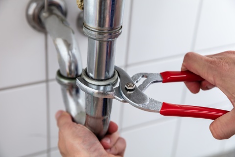 wrench on pipe