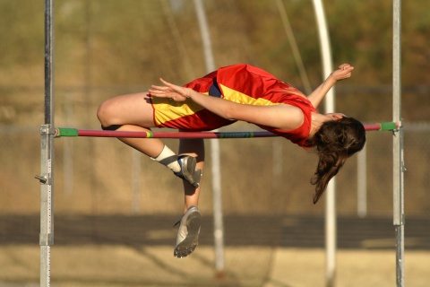 girl high jumping