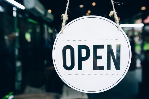 open for business sign