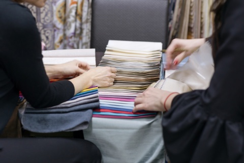 customers buying fabric